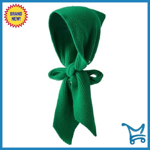 Winter Knitted Hooded Scarf Hat Shawl Wrap Warm Acrylic One Size - Picture 2 of 8